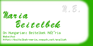 maria beitelbek business card